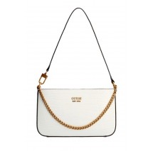 ΤΣΑΝΤΑ KATEY CROC MINI TOP ZIP SHLDR ΓΥΝΑΙΚΕΙΑ GUESS WHITE