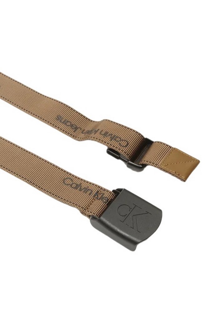 CALVIN KLEIN  JEANS PLAQUE LOGO WEBBING BELT 38MM ΖΩΝΗ ΑΝΔΡΙΚΗ OLIVE