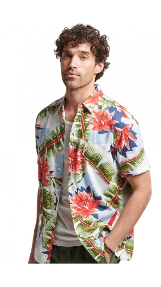 SUPERDRY D2 OVIN VINTAGE HAWAIIAN S/S SHIRT ΠΟΥΚΑΜΙΣΟ ΑΝΔΡΙΚΟ WHITE