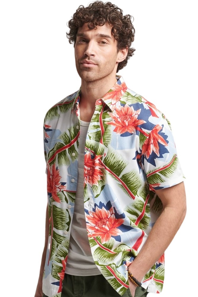 SUPERDRY D2 OVIN VINTAGE HAWAIIAN S/S SHIRT ΠΟΥΚΑΜΙΣΟ ΑΝΔΡΙΚΟ WHITE