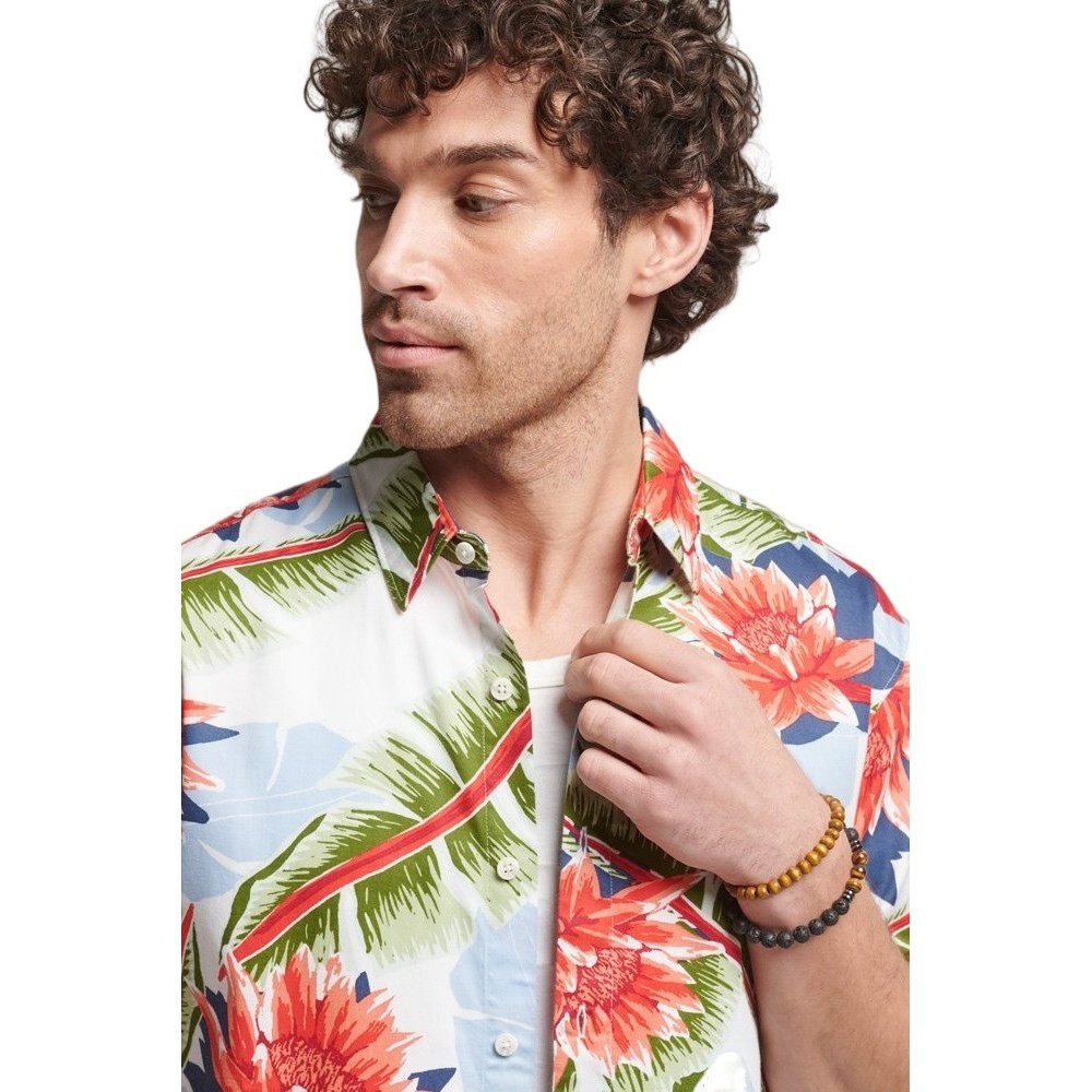 SUPERDRY D2 OVIN VINTAGE HAWAIIAN S/S SHIRT ΠΟΥΚΑΜΙΣΟ ΑΝΔΡΙΚΟ WHITE