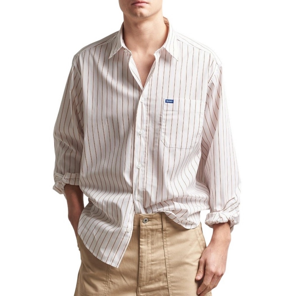 HUGO BOSS CASUAL SHIRTS EBALTO ΠΟΥΚΑΜΙΣΟ ΑΝΔΡΙΚΟ WHITE