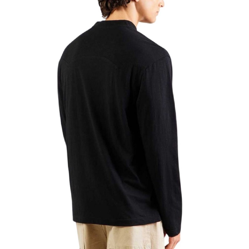 HUGO BOSS NUVENLY JERSEY T-SHIRT ΜΠΛΟΥΖΑ ΜΑΚΡΥΜΑΝΙΚΗ ΑΝΔΡΙΚΗ BLACK