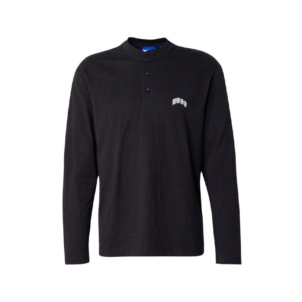 HUGO BOSS NUVENLY JERSEY T-SHIRT ΜΠΛΟΥΖΑ ΜΑΚΡΥΜΑΝΙΚΗ ΑΝΔΡΙΚΗ BLACK