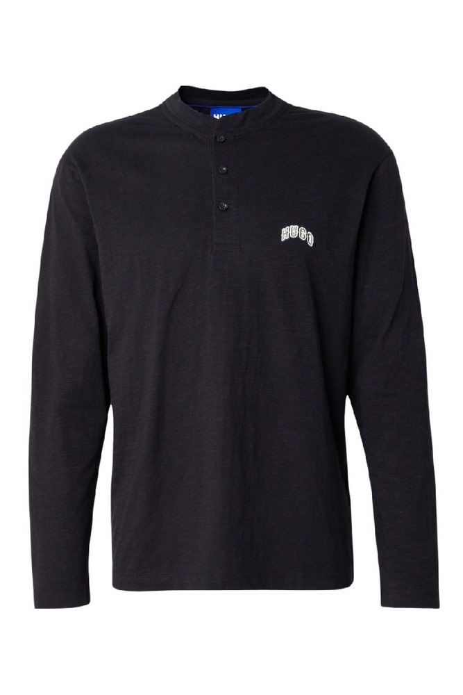 HUGO BOSS NUVENLY JERSEY T-SHIRT ΜΠΛΟΥΖΑ ΜΑΚΡΥΜΑΝΙΚΗ ΑΝΔΡΙΚΗ BLACK