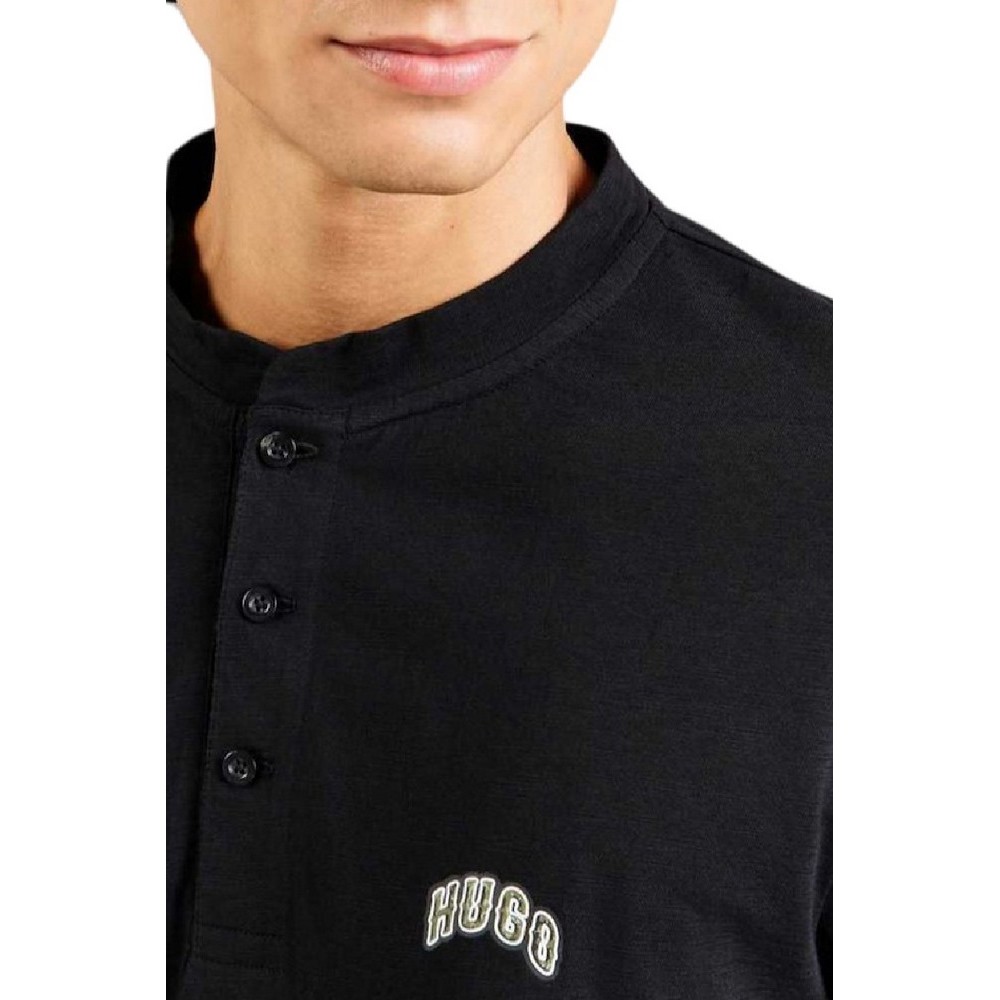 HUGO BOSS NUVENLY JERSEY T-SHIRT ΜΠΛΟΥΖΑ ΜΑΚΡΥΜΑΝΙΚΗ ΑΝΔΡΙΚΗ BLACK