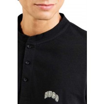 HUGO BOSS NUVENLY JERSEY T-SHIRT ΜΠΛΟΥΖΑ ΜΑΚΡΥΜΑΝΙΚΗ ΑΝΔΡΙΚΗ BLACK