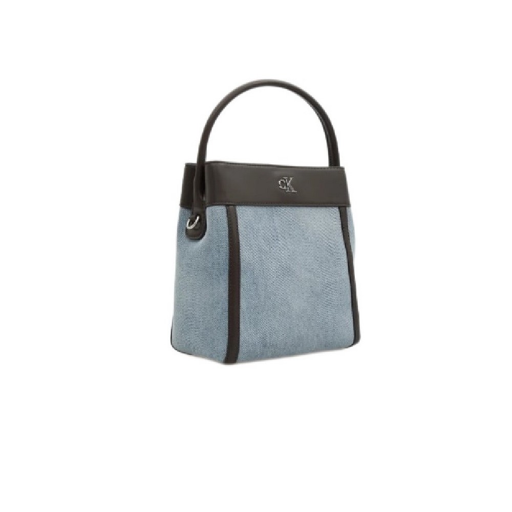 CALVIN KLEIN DENIM BUCKET WITH STRAP ΤΣΑΝΤΑ ΓΥΝΑΙΚΕΙΑ WASHED DENIM