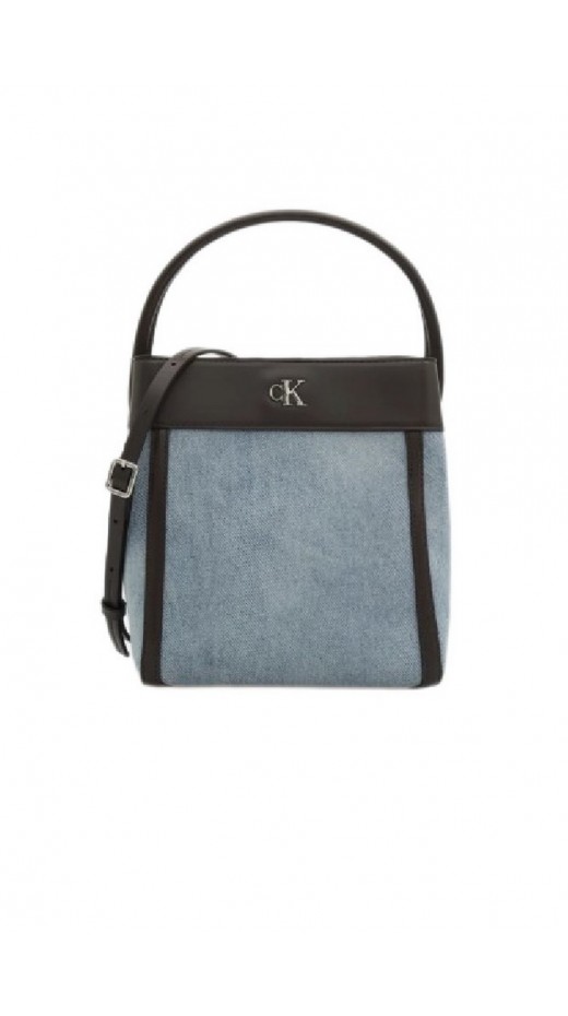 CALVIN KLEIN DENIM BUCKET WITH STRAP ΤΣΑΝΤΑ ΓΥΝΑΙΚΕΙΑ WASHED DENIM