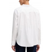 CALVIN KLEIN JEANS COTTON POPLIN JACQUARD RELAXED ΠΟΥΚΑΜΙΣΟ ΓΥΝΑΙΚΕΙΟ WHITE