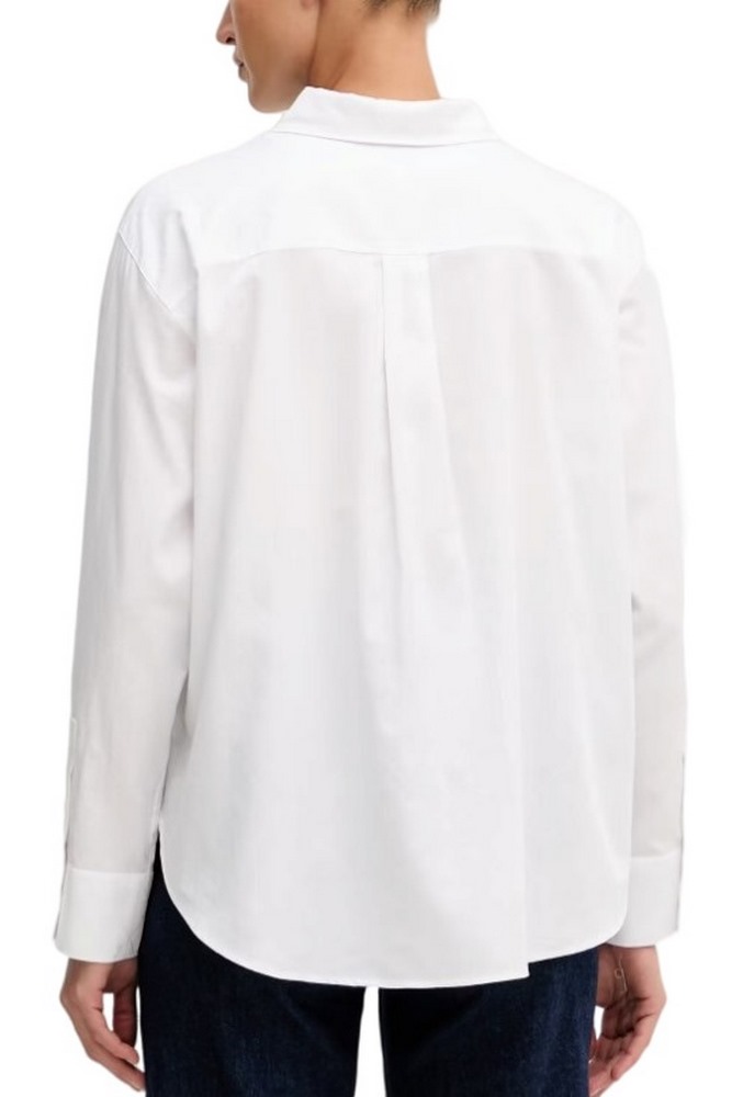CALVIN KLEIN JEANS COTTON POPLIN JACQUARD RELAXED ΠΟΥΚΑΜΙΣΟ ΓΥΝΑΙΚΕΙΟ WHITE