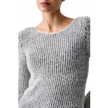 HUGO BOSS SIBILLA SWEATER ΜΠΛΟΥΖΑ ΠΛΕΚΤΗ ΓΥΝΑΙΚΕΙΑ BLACK/WHITE