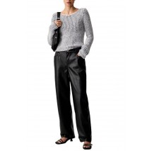 HUGO BOSS SIBILLA SWEATER ΜΠΛΟΥΖΑ ΠΛΕΚΤΗ ΓΥΝΑΙΚΕΙΑ BLACK/WHITE
