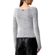 HUGO BOSS SIBILLA SWEATER ΜΠΛΟΥΖΑ ΠΛΕΚΤΗ ΓΥΝΑΙΚΕΙΑ BLACK/WHITE