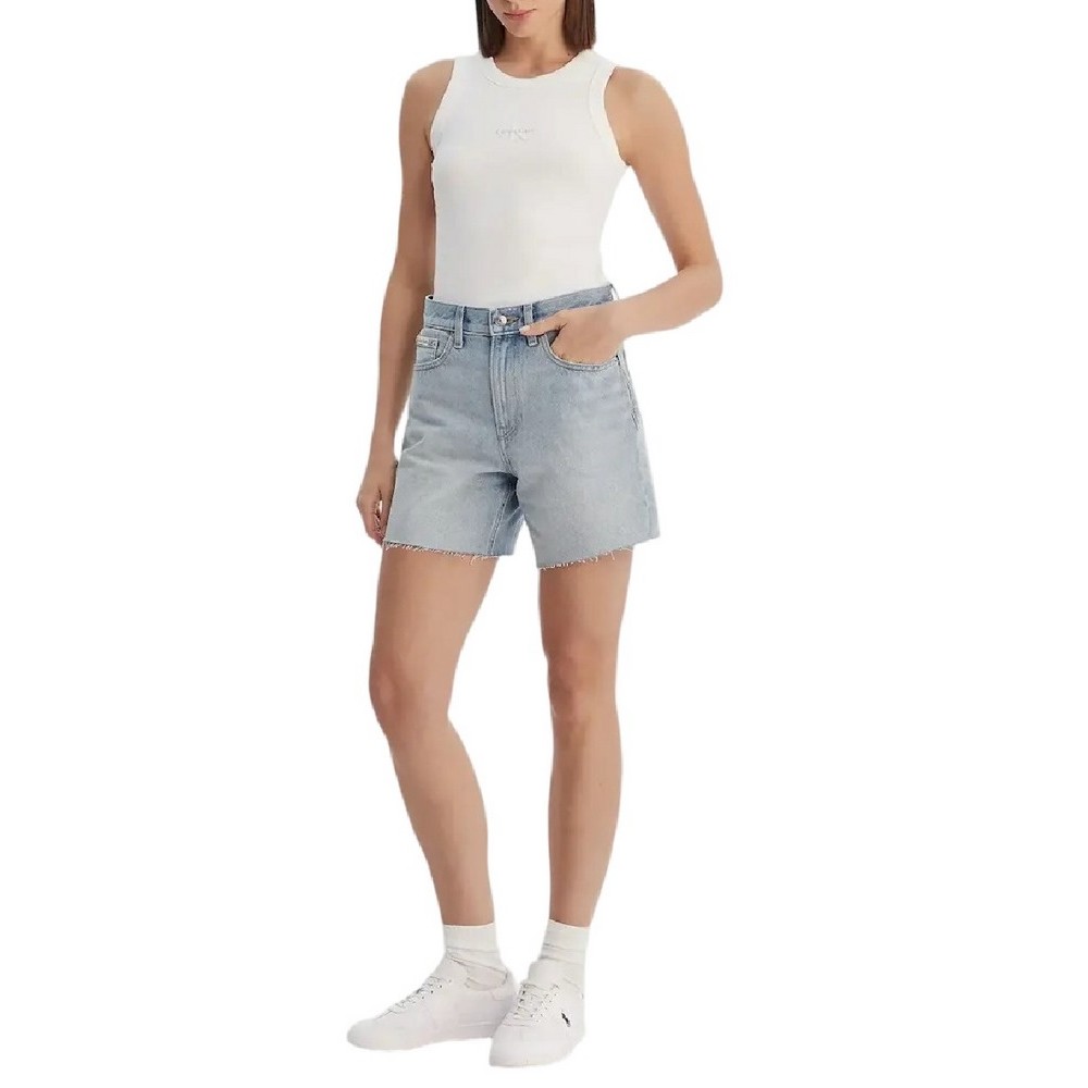 CALVIN KLEIN JEANS 90S 6 IN SHORT WASHED LUTHER ΤΖΙΝ ΒΕΡΜΟΥΔΑ ΓΥΝΑΙΚΕΙΑ LIGHT DENIM