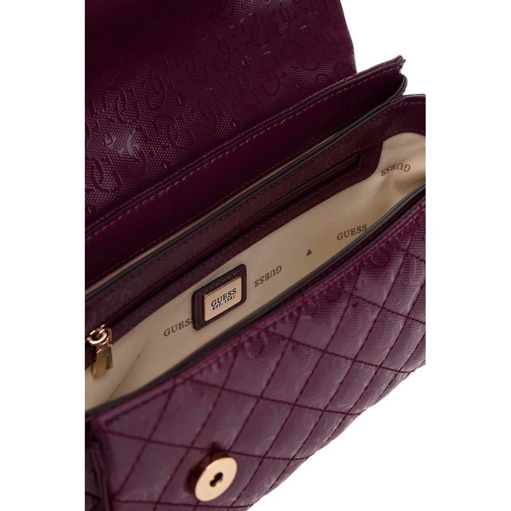 GUESS IDRA TOP HANDLE FLAP ΤΣΑΝΤΑ ΓΥΝΑΙΚΕΙΑ WINE