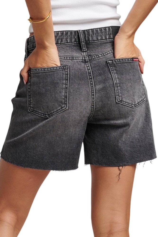 SUPERDRY VINTAGE MID RISE CUT OFF ΣΟΡΤΣ ΓΥΝΑΙΚΕΙΟ BLACK DENIM