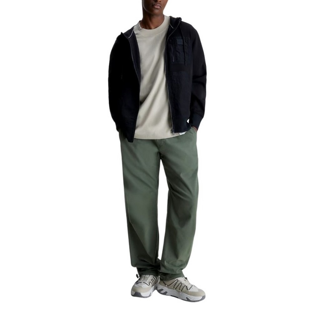 CALVIN KLEIN JEANS MIX MEDIA ZIP THROUGH HOODIE ΖΑΚΕΤΑ ΑΝΔΡΙΚΗ BLACK