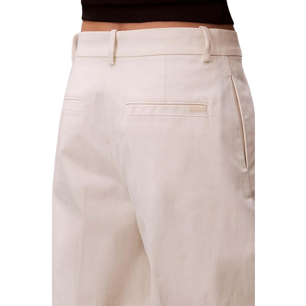 CALVIN KLEIN JEANS BAGGY CHINO FASHION PANT ΠΑΝΤΕΛΟΝΙ ΓΥΝΑΙΚΕΙΟ OFF WHITE