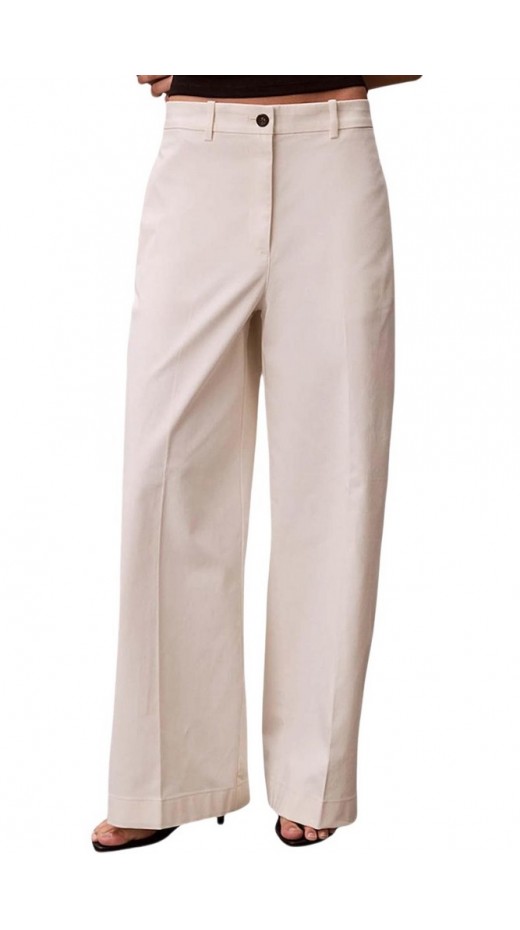 CALVIN KLEIN JEANS BAGGY CHINO FASHION PANT ΠΑΝΤΕΛΟΝΙ ΓΥΝΑΙΚΕΙΟ OFF WHITE