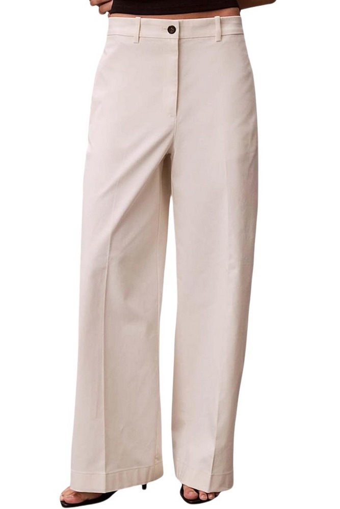 CALVIN KLEIN JEANS BAGGY CHINO FASHION PANT ΠΑΝΤΕΛΟΝΙ ΓΥΝΑΙΚΕΙΟ OFF WHITE