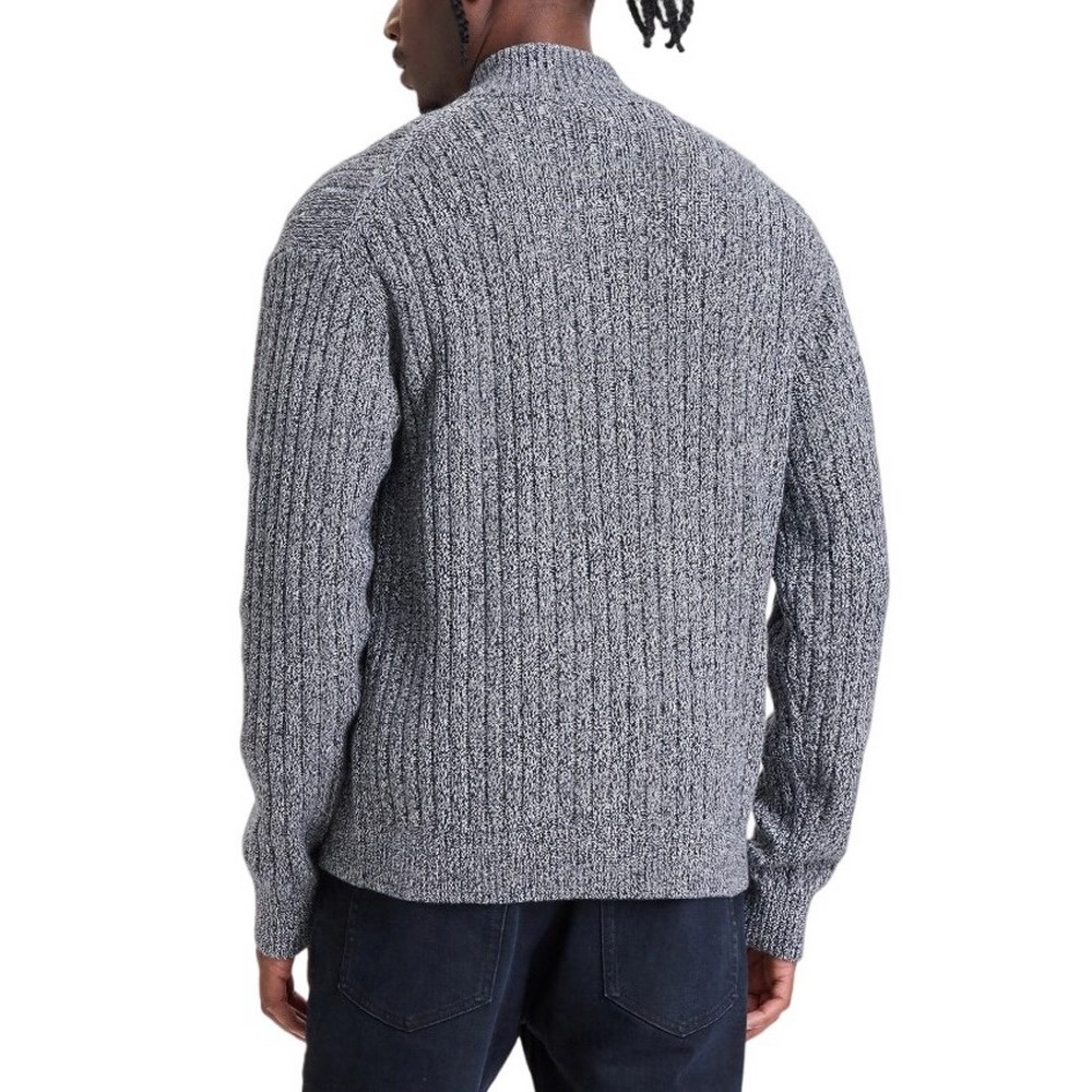 CALVIN KLEIN JEANS VERTICAL TEXTURE CTTN FZ SWTR ΖΑΚΕΤΑ ΠΛΕΚΤΗ ΑΝΔΡΙΚΗ NAVY