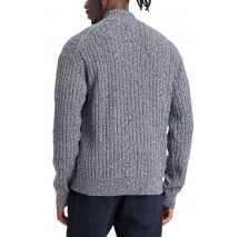 CALVIN KLEIN JEANS VERTICAL TEXTURE CTTN FZ SWTR ΖΑΚΕΤΑ ΠΛΕΚΤΗ ΑΝΔΡΙΚΗ NAVY