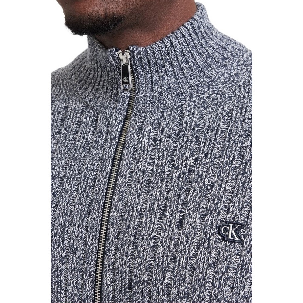 CALVIN KLEIN JEANS VERTICAL TEXTURE CTTN FZ SWTR ΖΑΚΕΤΑ ΠΛΕΚΤΗ ΑΝΔΡΙΚΗ NAVY