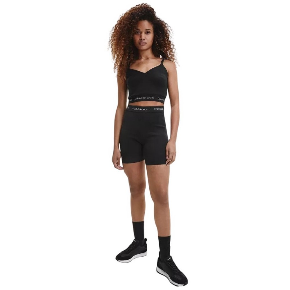 CALVIN KLEIN JEANS INTARSIA KNITTED CYCLING SHORTS ΚΟΛΑΝ ΠΟΔΗΛΑΤΙΚΟ ΓΥΝΑΙΚΕΙΟ BLACK