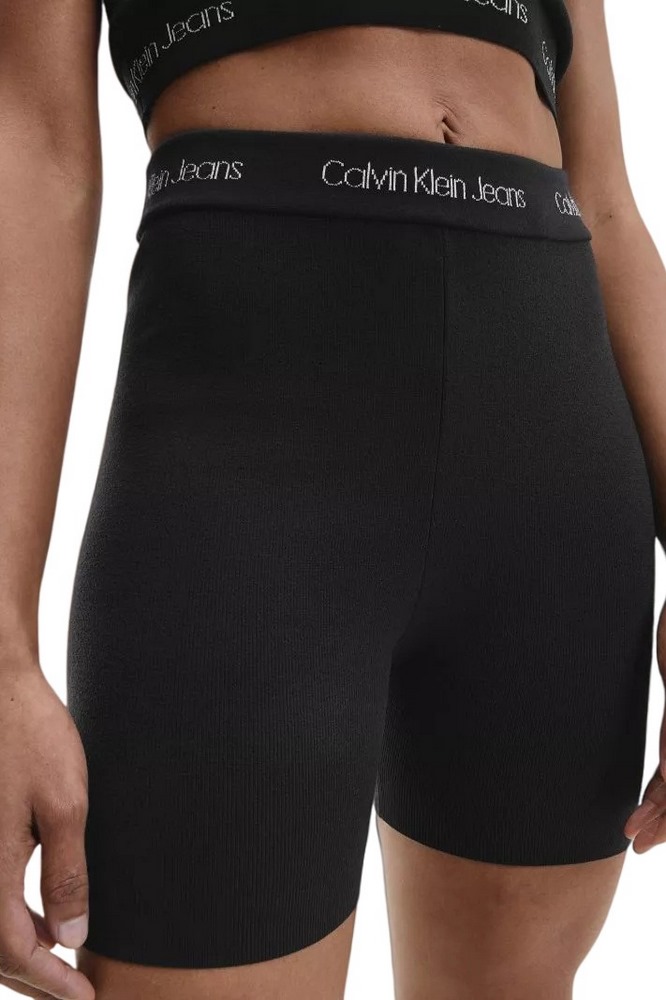 CALVIN KLEIN JEANS INTARSIA KNITTED CYCLING SHORTS ΚΟΛΑΝ ΠΟΔΗΛΑΤΙΚΟ ΓΥΝΑΙΚΕΙΟ BLACK