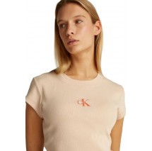 CALVIN KLEIN JEANS MONOGRAM BABY TEE T-SHIRT ΜΠΛΟΥΖΑ ΓΥΝΑΙΚΕΙΑ PEACH