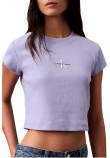 CALVIN KLEIN JEANS MONOGRAM BABY TEE T-SHIRT ΜΠΛΟΥΖΑ ΓΥΝΑΙΚΕΙΑ LILA