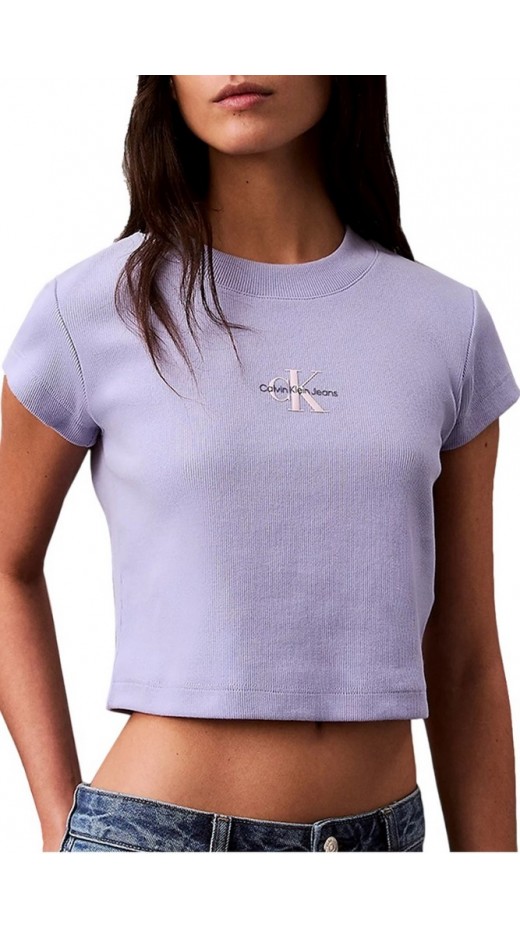 CALVIN KLEIN JEANS MONOGRAM BABY TEE T-SHIRT ΜΠΛΟΥΖΑ ΓΥΝΑΙΚΕΙΑ LILA