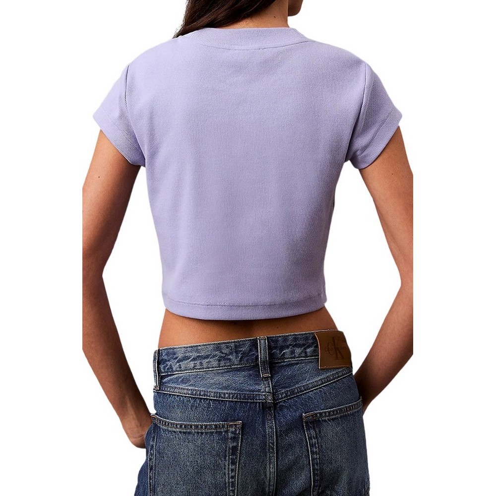 CALVIN KLEIN JEANS MONOGRAM BABY TEE T-SHIRT ΜΠΛΟΥΖΑ ΓΥΝΑΙΚΕΙΑ LILA