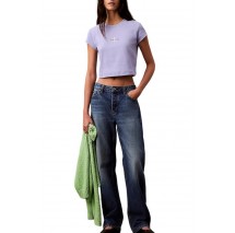 CALVIN KLEIN JEANS MONOGRAM BABY TEE T-SHIRT ΜΠΛΟΥΖΑ ΓΥΝΑΙΚΕΙΑ LILA