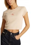 CALVIN KLEIN JEANS MONOGRAM BABY TEE T-SHIRT ΜΠΛΟΥΖΑ ΓΥΝΑΙΚΕΙΑ PEACH