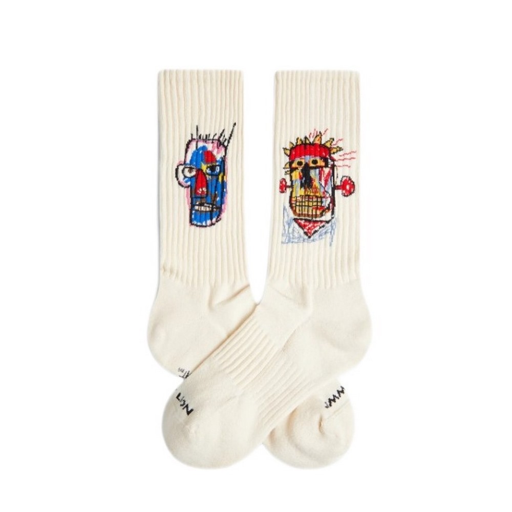 JIMMY LION ATHLETIC BASQUIAT HEADS 1982 SOCKS UNISEX ΚΑΛΤΣΕΣ BEIGE
