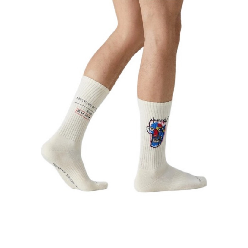 JIMMY LION ATHLETIC BASQUIAT HEADS 1982 SOCKS UNISEX ΚΑΛΤΣΕΣ BEIGE
