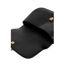CALVIN KLEIN  CROC CONV CHAIN MEDIUM BAG ΤΣΑΝΤΑ ΓΥΝΑΙΚΕΙΑ BLACK