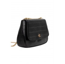CALVIN KLEIN  CROC CONV CHAIN MEDIUM BAG ΤΣΑΝΤΑ ΓΥΝΑΙΚΕΙΑ BLACK