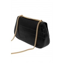 CALVIN KLEIN  CROC CONV CHAIN MEDIUM BAG ΤΣΑΝΤΑ ΓΥΝΑΙΚΕΙΑ BLACK