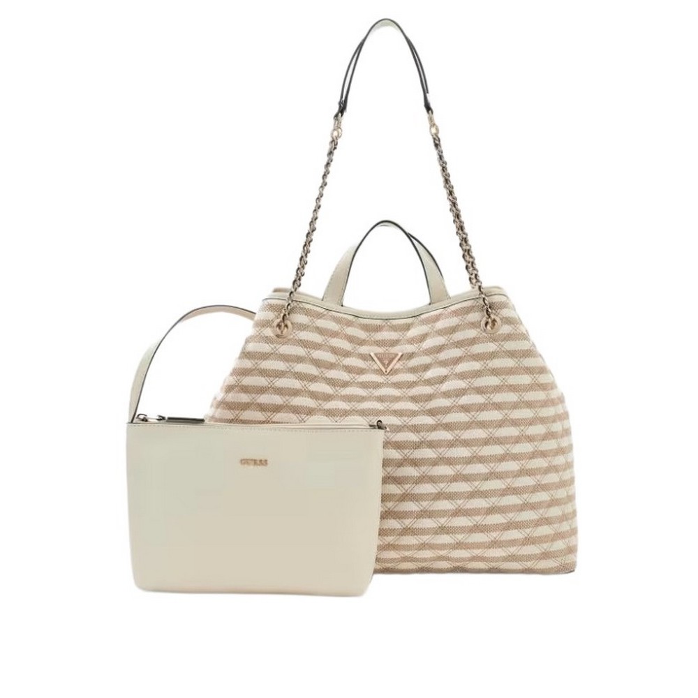 GUESS GIULLY II LARGE 2 IN 1 TOTE ΤΣΑΝΤΑ ΓΥΝΑΙΚΕΙΑ TAUPE