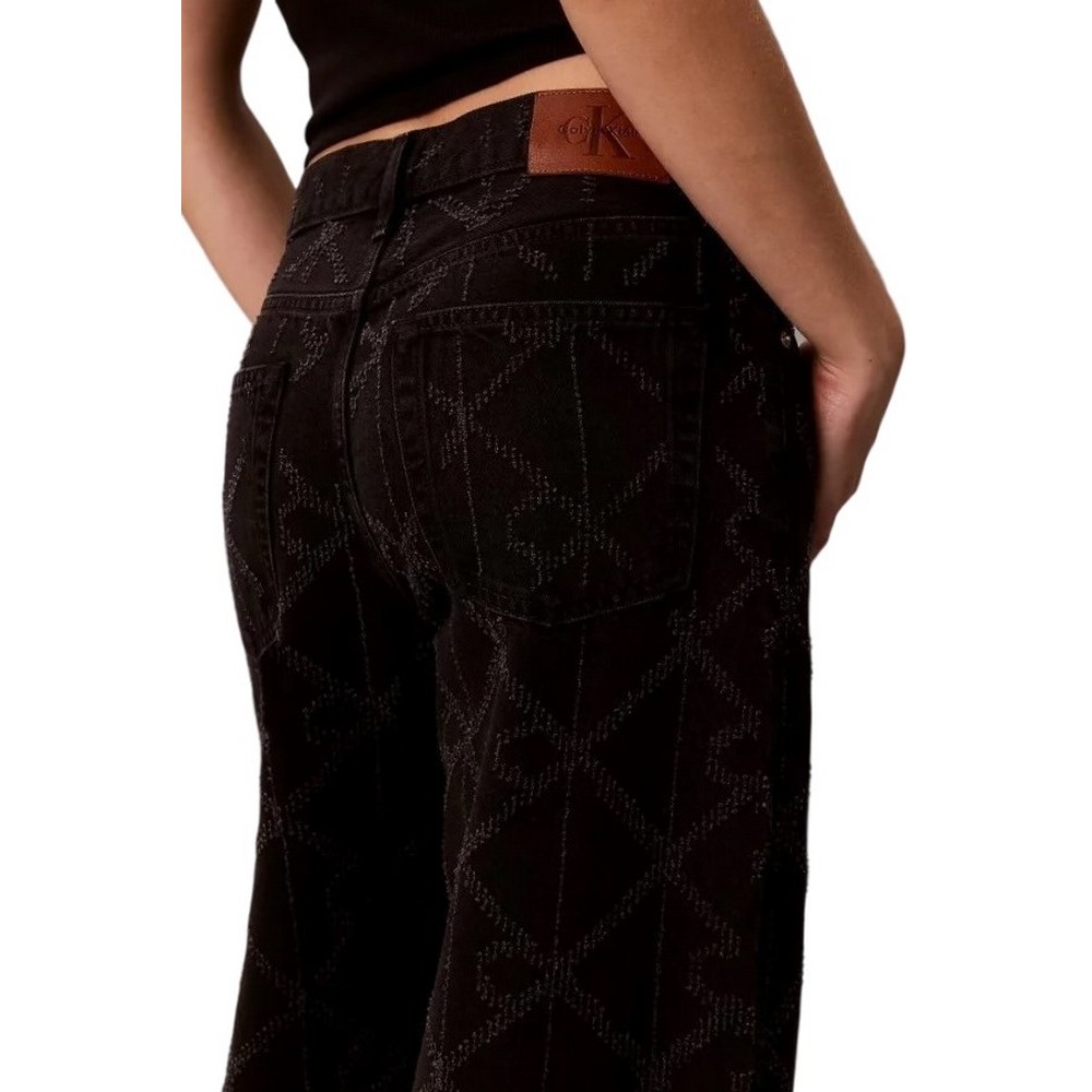 CALVIN KLEIN JEANS LOW RISE BAGGY CK WORN BLACK ΠΑΝΤΕΛΟΝΙ ΤΖΙΝ ΓΥΝΑΙΚΕΙΟ DENIM BLACK