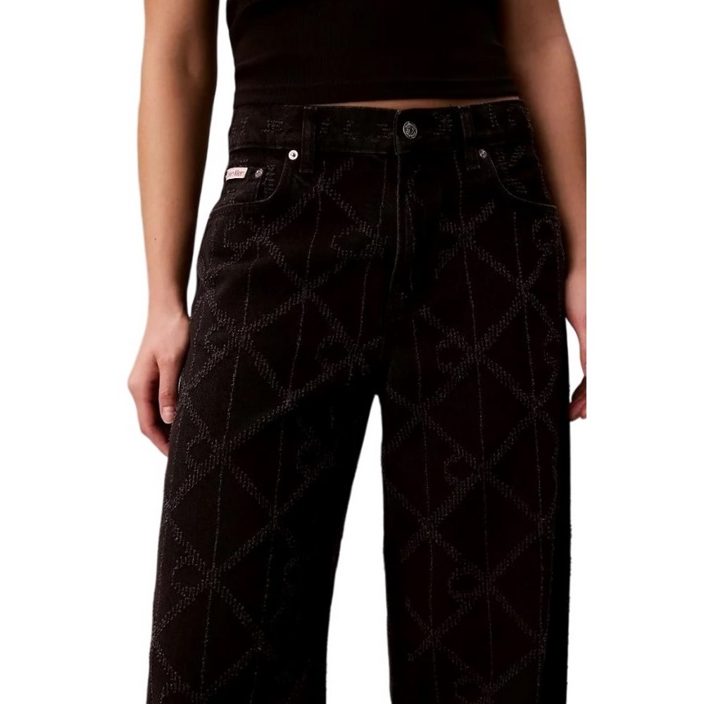 CALVIN KLEIN JEANS LOW RISE BAGGY CK WORN BLACK ΠΑΝΤΕΛΟΝΙ ΤΖΙΝ ΓΥΝΑΙΚΕΙΟ DENIM BLACK