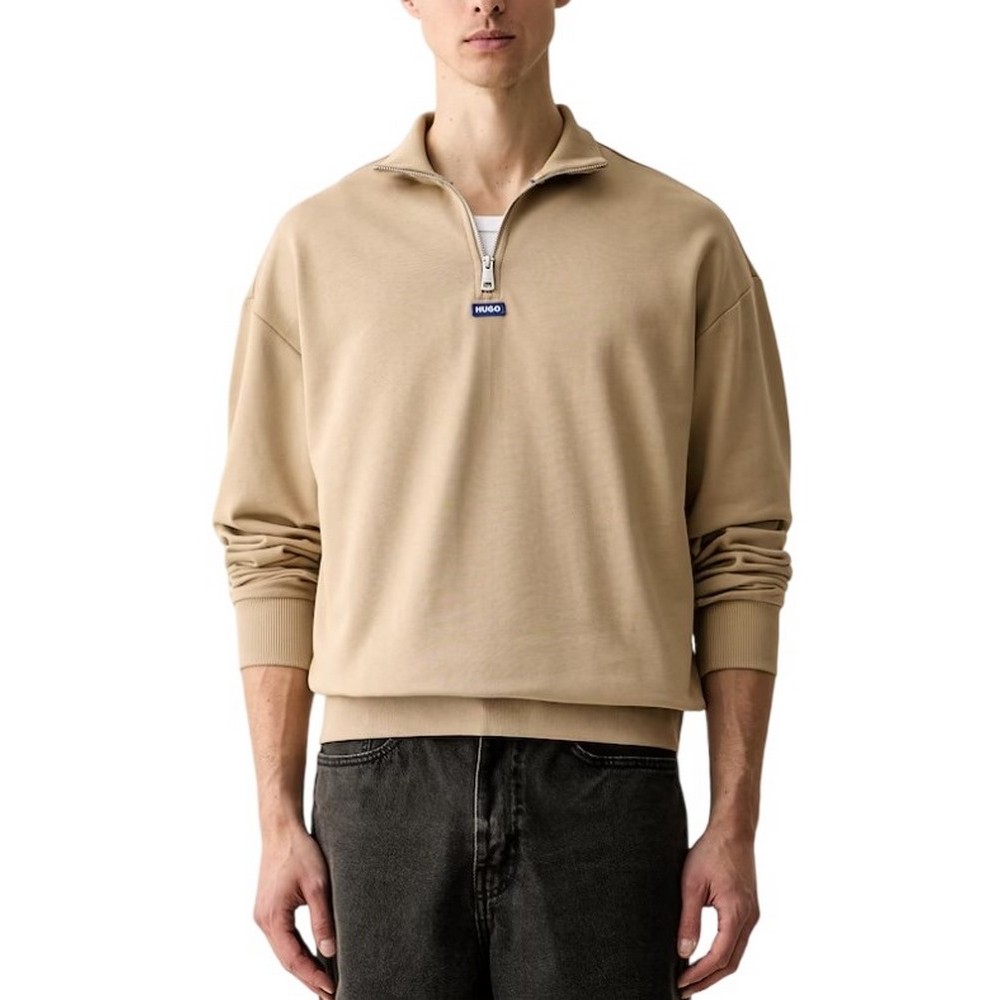 HUGO BOSS NEELER JERSEY SWEATSHIRT ΜΠΛΟΥΖΑ ΦΟΥΤΕΡ ΑΝΔΡΙΚΗ BEIGE