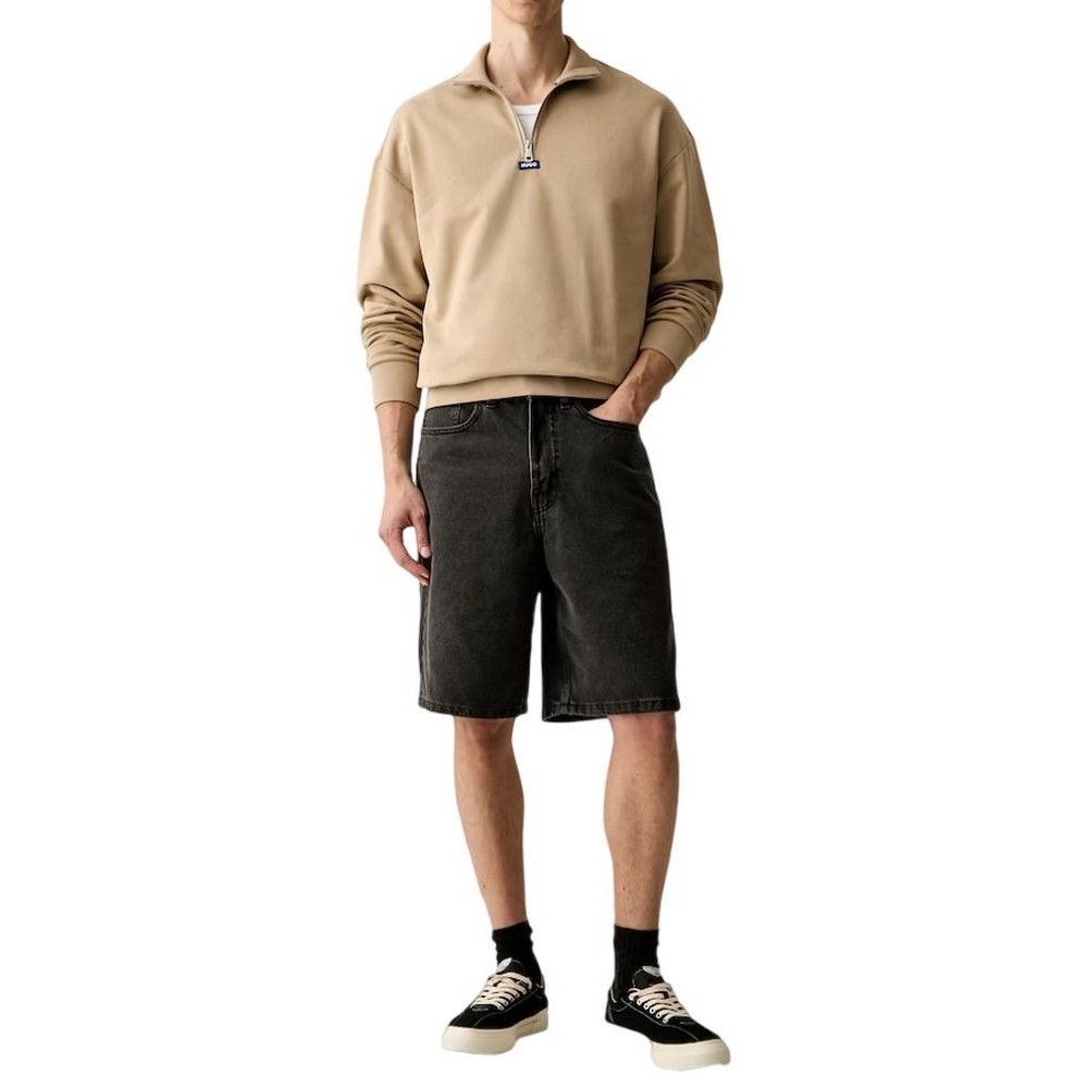 HUGO BOSS NEELER JERSEY SWEATSHIRT ΜΠΛΟΥΖΑ ΦΟΥΤΕΡ ΑΝΔΡΙΚΗ BEIGE