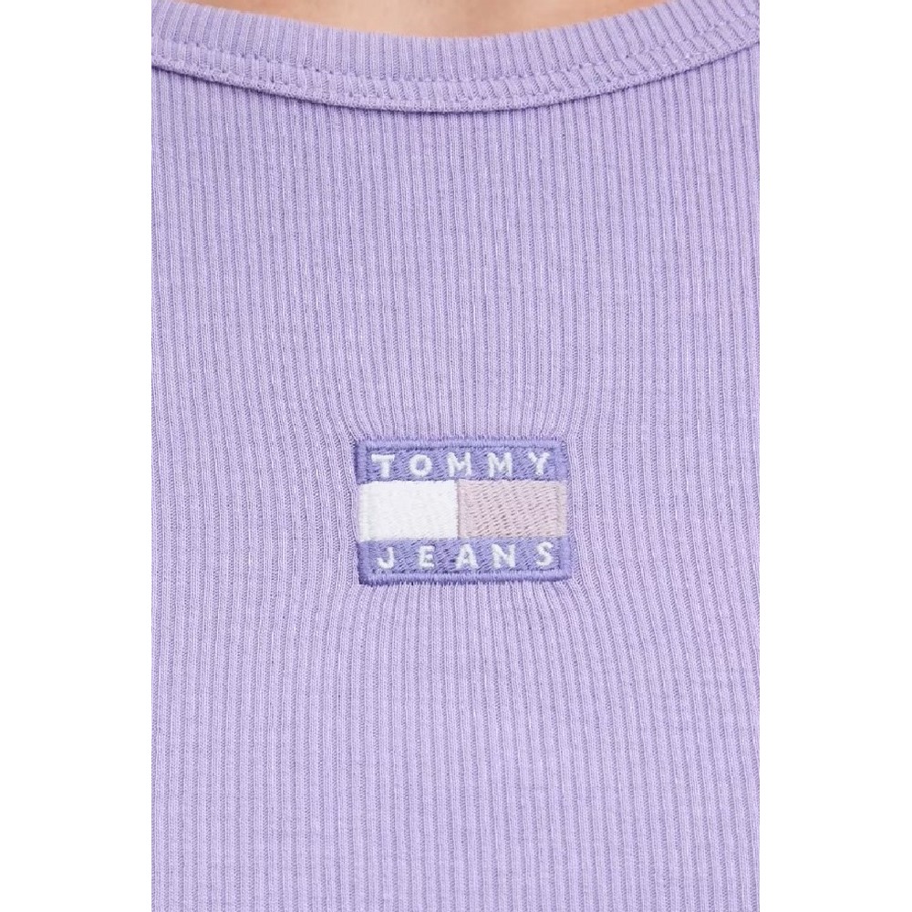 TOMMY JEANS SLIM BADGE RIB TEE T-SHIRT ΜΠΛΟΥΖΑ ΓΥΝΑΙΚΕΙΑ PURPLE