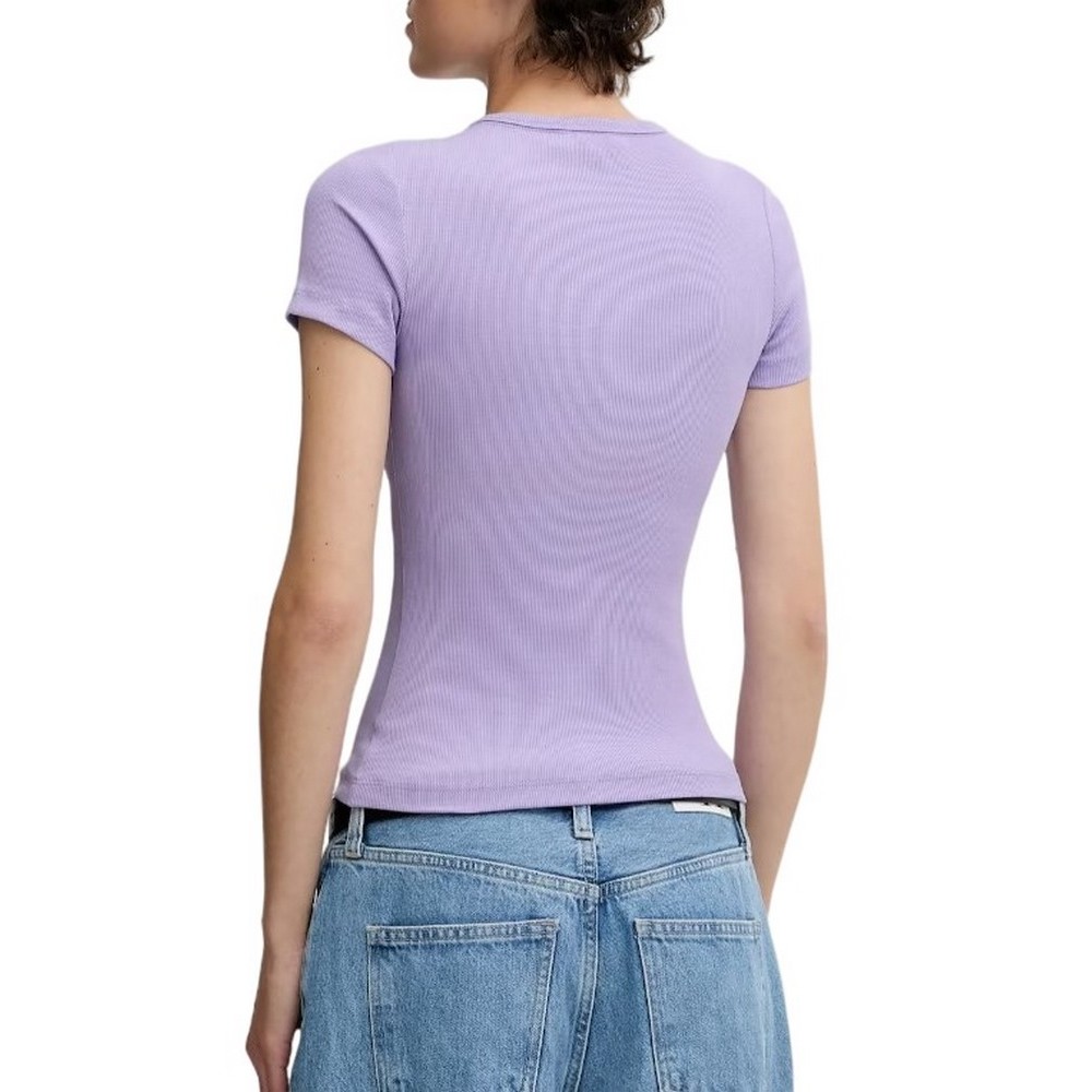 TOMMY JEANS SLIM BADGE RIB TEE T-SHIRT ΜΠΛΟΥΖΑ ΓΥΝΑΙΚΕΙΑ PURPLE