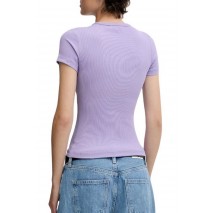TOMMY JEANS SLIM BADGE RIB TEE T-SHIRT ΜΠΛΟΥΖΑ ΓΥΝΑΙΚΕΙΑ PURPLE