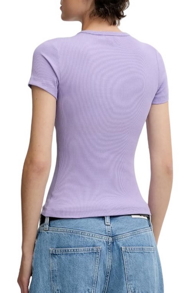 TOMMY JEANS SLIM BADGE RIB TEE T-SHIRT ΜΠΛΟΥΖΑ ΓΥΝΑΙΚΕΙΑ PURPLE